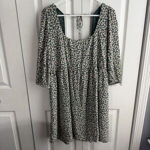 American Eagle Multicolor Ditsy Floral Scoop Neck Dress Women's Size Large Boho